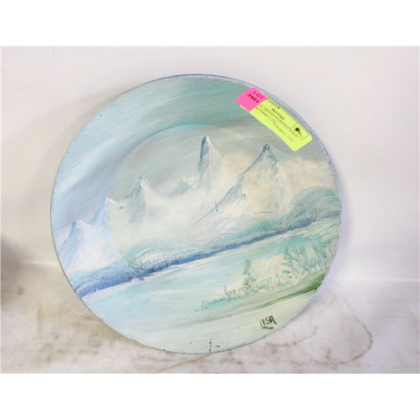 ORIGINAL ARTIST PAINTED GOLD PAN NORTHERN CDN