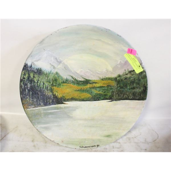 ORIGINAL ARTIST PAINTED GOLD PAN NORTHERN CDN