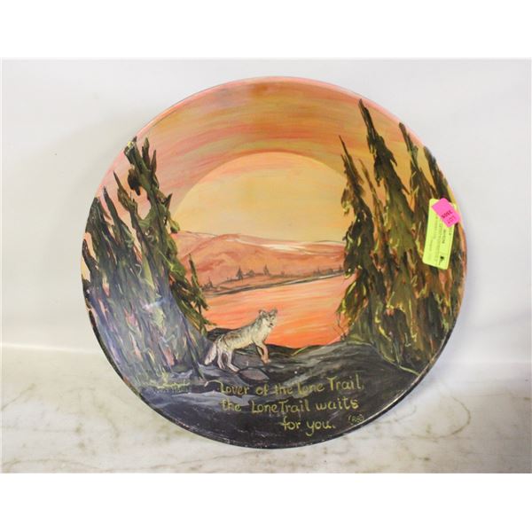 ORIGINAL ARTIST PAINTED GOLD PAN NORTHERN CDN