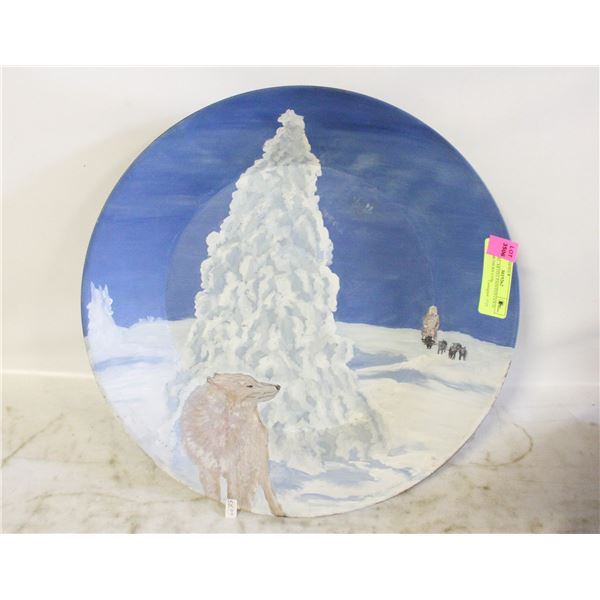 ORIGINAL ARTIST PAINTED GOLD PAN NORTHERN CDN