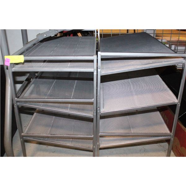 2 METAL STACKABLE SHOE RACKS 12"X20"X27" EACH