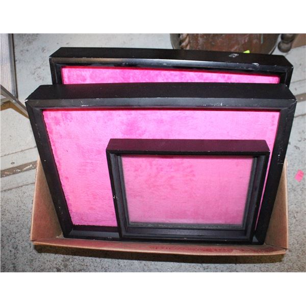 17” X 13” PINK WOODEN JEWELERY DISPLAY & MORE