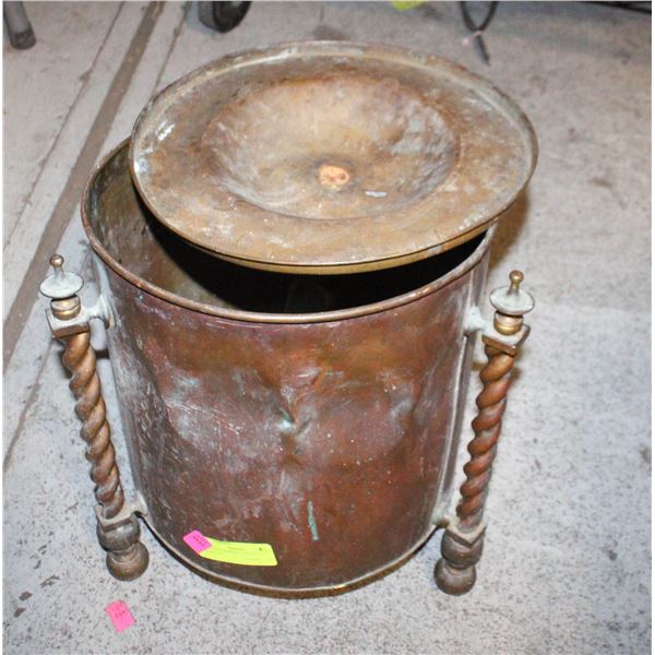 ANTIQUE COPPER COAL POT AS IS-ESTATE