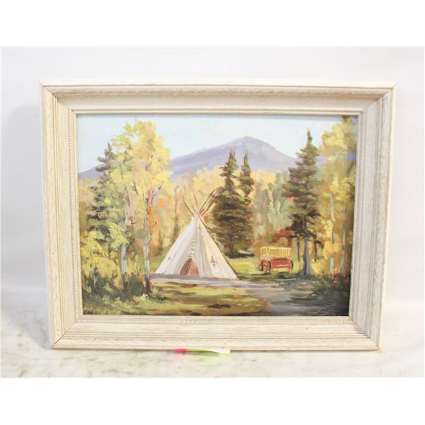 ORIGINAL OIL PAINTING WILDA WOLF SIGNED VINTAGE