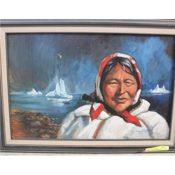 ORIGINAL OIL PAINTING N.W.T. SIGNED HAS A BLEMISH