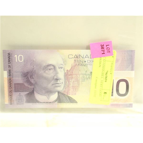$10 CANADIAN BILL, VERY GOOD CONDITION