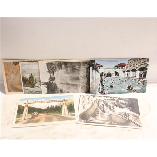 7 VINTAGE BANFF, ALBERTA POSTCARDS