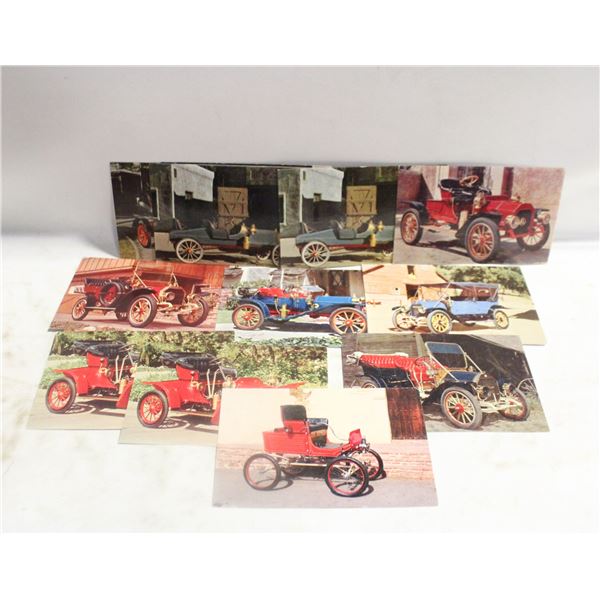 15 OLD CAR POSTCARDS, OIL CHANGE REMINDERS