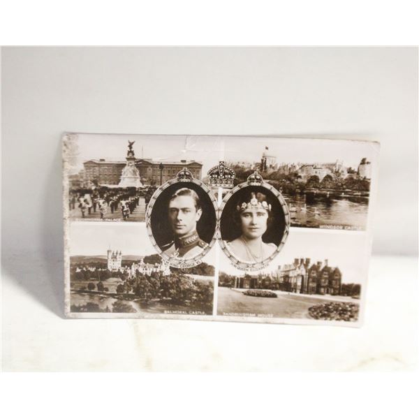 KING GEORGE AND QUEEN ELIZABETH VINTAGE POSTCARD