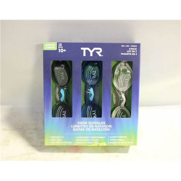 NEW TYR JUNIOR GOGGLES 3PACK