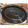 Image 1 : 16” X 12” VTG. BLACK SPECKLE ENAMELWARE