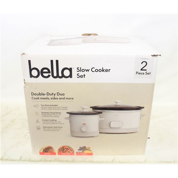 NEW BELLA DIGITAL SLOW COOKER SET, 6QT & 2 QT