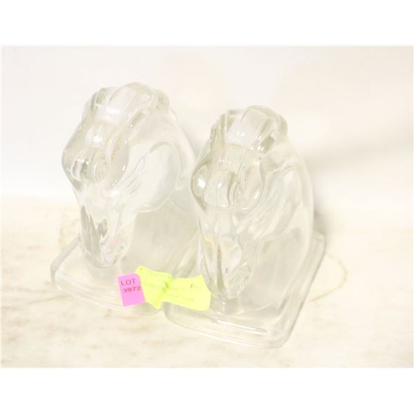 GLASS HORSE BOOKENDS