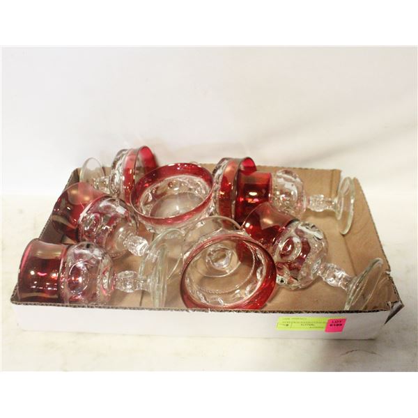 VINTAGE RUBY RED KINGS CROWN ALL TOGETHER-ESTATE