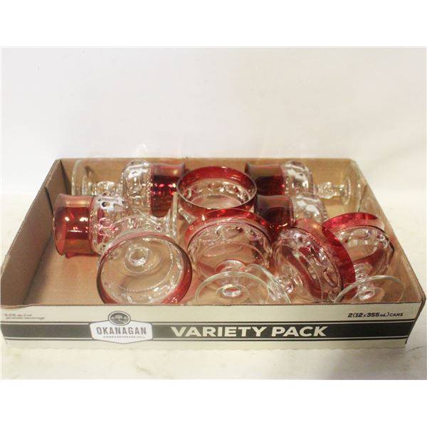 VINTAGE RUBY RED KINGS CROWN ALL TOGETHER-ESTATE