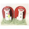 Image 1 : PAIR METAL FOLK ART LIGHTHOUSE BOOK ENDS