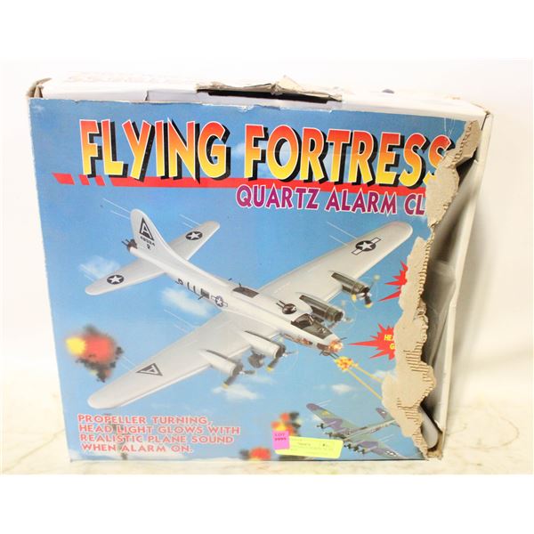 ANIMATED FLYING FORTRESS ALAM CLOCK W BOX
