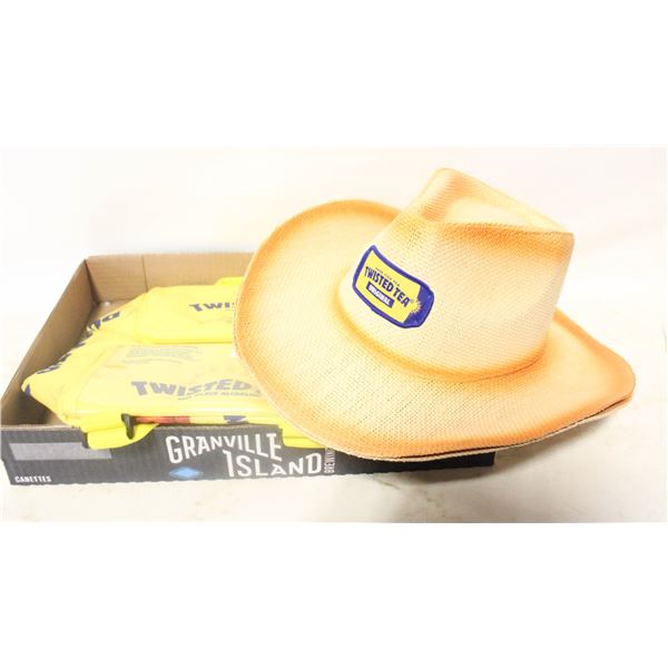 2 TWISTED TEA COWBOY HAT &