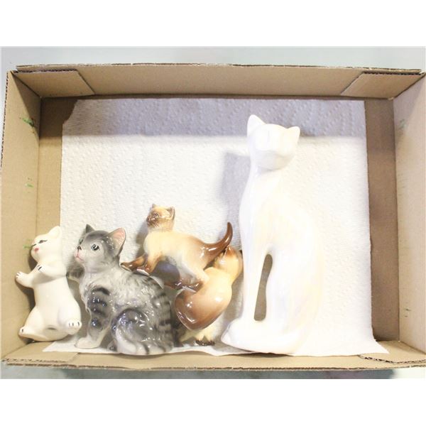 VINTAGE PORCELAIN CATS HOME DECOR, MADE IN