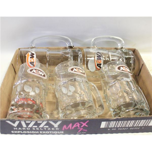 5 A&W ROOT BEER MUGS, COLLECTIBLES