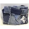 Image 1 : HOME-MADE JEAN DENIM PATCHWORK QUILT WITH