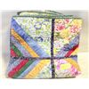 Image 1 : VINTAGE HOME-MADE QUILT, 56"X55", 36 BLOCKS,