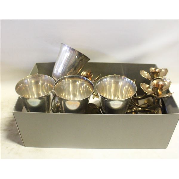 9 PCS CANDLESTICK HOLDERS & GOBLETS