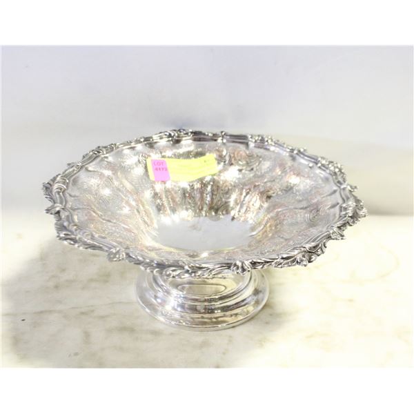 10 INCH SILVER PLATED DISH WITH MENORAH MARKING