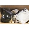 Image 1 : CERAMIC (POTTERY) SPHERE WITH METAL STAND,