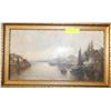 Image 1 : JW GOZZARD DUTCH RIVER SCENE CIRCA 1890 SIGNED