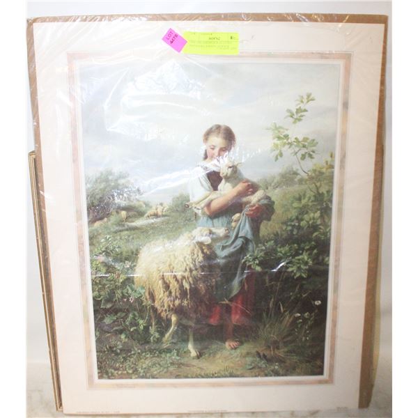 1866 THE SHEPHERDESS LITHO SIGNED BY JOHANN HOFNER