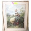 Image 1 : 1866 THE SHEPHERDESS LITHO SIGNED BY JOHANN HOFNER