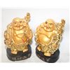 Image 1 : 2 GOLDEN LAUGHING BUDDHA FIGURINES