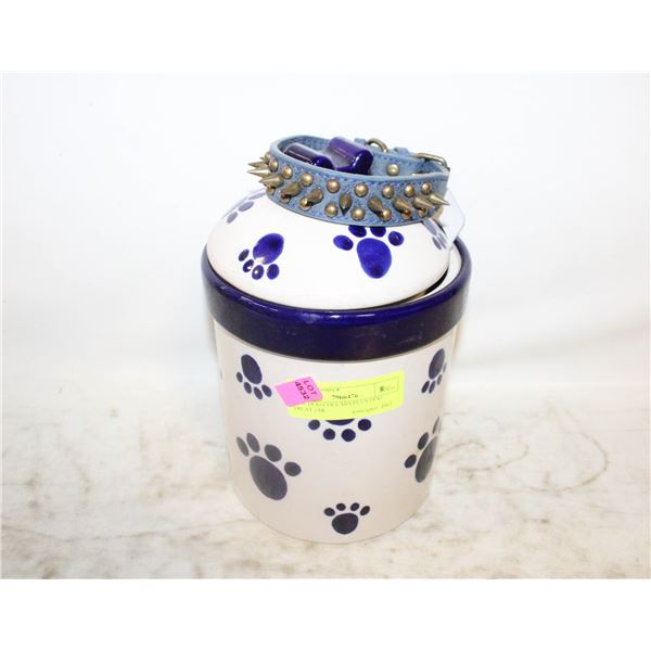 NEW DOG COLLARS PLUS DOG TREAT JAR