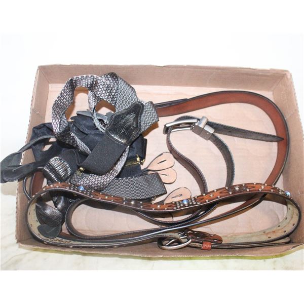 FLAT OF LEATHER BELTS AND SUSPENDERS