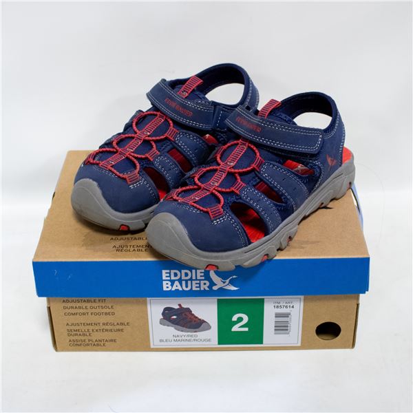 EDDIE BAUER KIDS BUMP TOE SANDAL NAVY & RED SIZE 2