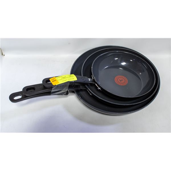 3 PIECE T-FAL NON-STICK SKILLET SET