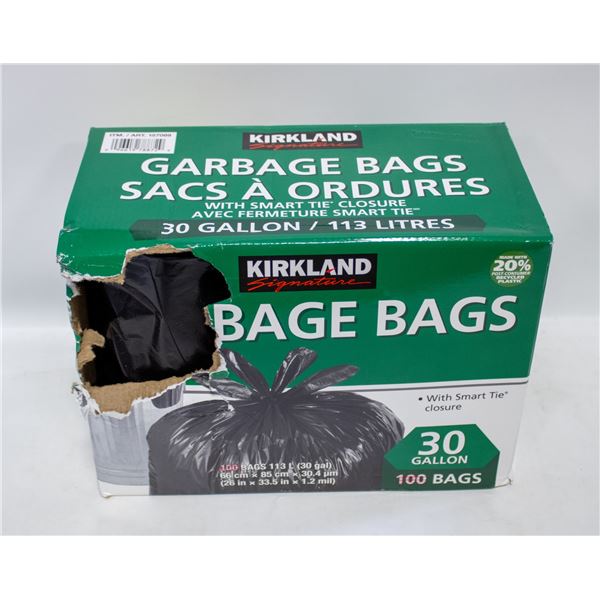 KIRKLAND GARBAGE BAGS BLACK 30G / 113L