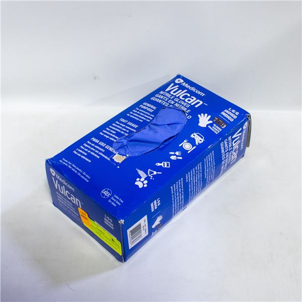 MEDICOM VULCAN NITRILE GLOVES BLUE SIZE LARGE
