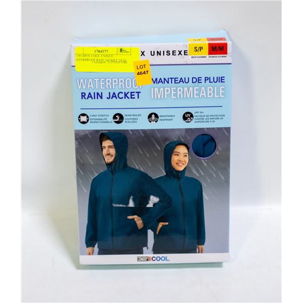 32 DEGREE COOL UNISEX WATERPROOF RAIN JACKET TEAL