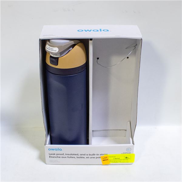 NEW OWALA INSULATED WATER BOTTLE WITH BUILT IN