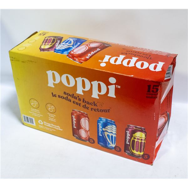 BOX OF 10 POPPI CREAM SODA POP CANS FLAVOR VARIETY