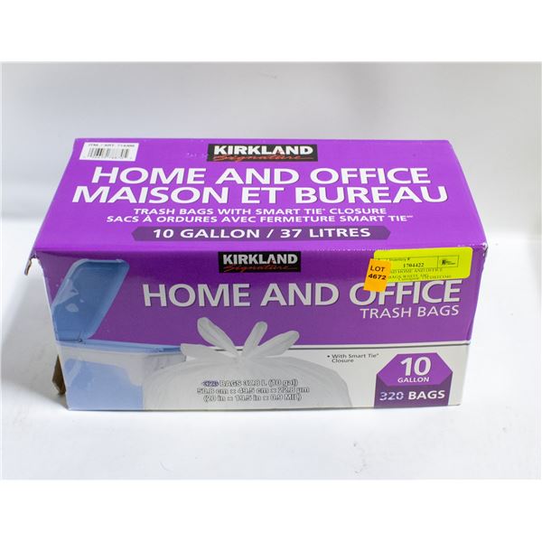 KIRKLAND HOME AND OFFICE TRASH BAGS WHITE 10G