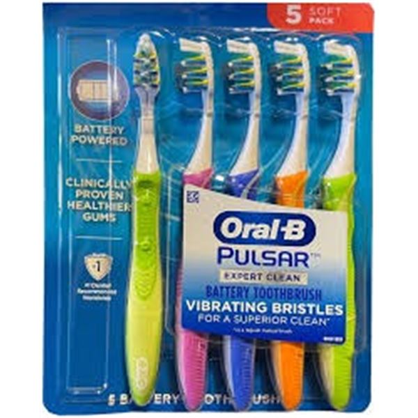 NEW 5 PACK OF ORAL B PULSAR BATTERY TOOTHBRUSHES