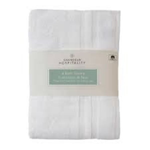 6 PACK OF GRANDEUR COTTON BATH TOWELS WHITE