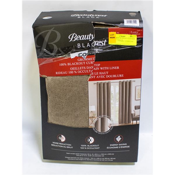 BEAUTYREST BLACKOUT CURTAINS BROWN - 2 PANELS