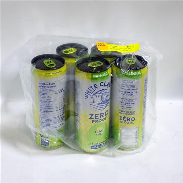5 PACK OF WHITE CLAW NON-ALC ZERO LIME YUZU DRINKS