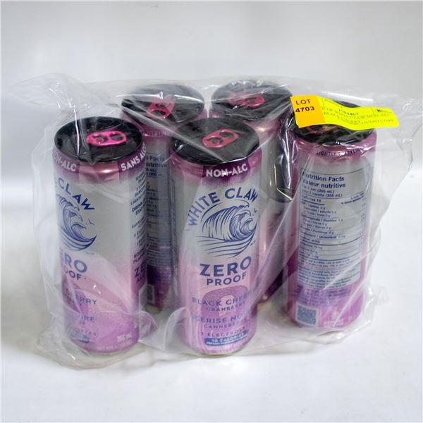 5 PACK OF WHITE CLAW NON-ALC ZERO BLACK CHERRY