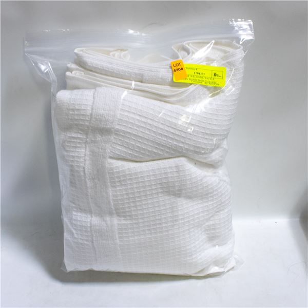 4 PACK OF WELHOME WAFFLE PATTERN HAND TOWELS WHITE