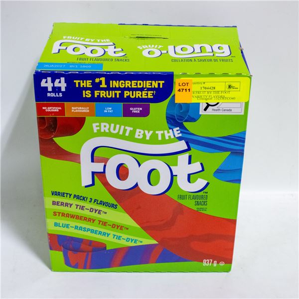 BOX OF 28 FRUIT BY THE FOOT SNACKS VARIETY FLAVORS